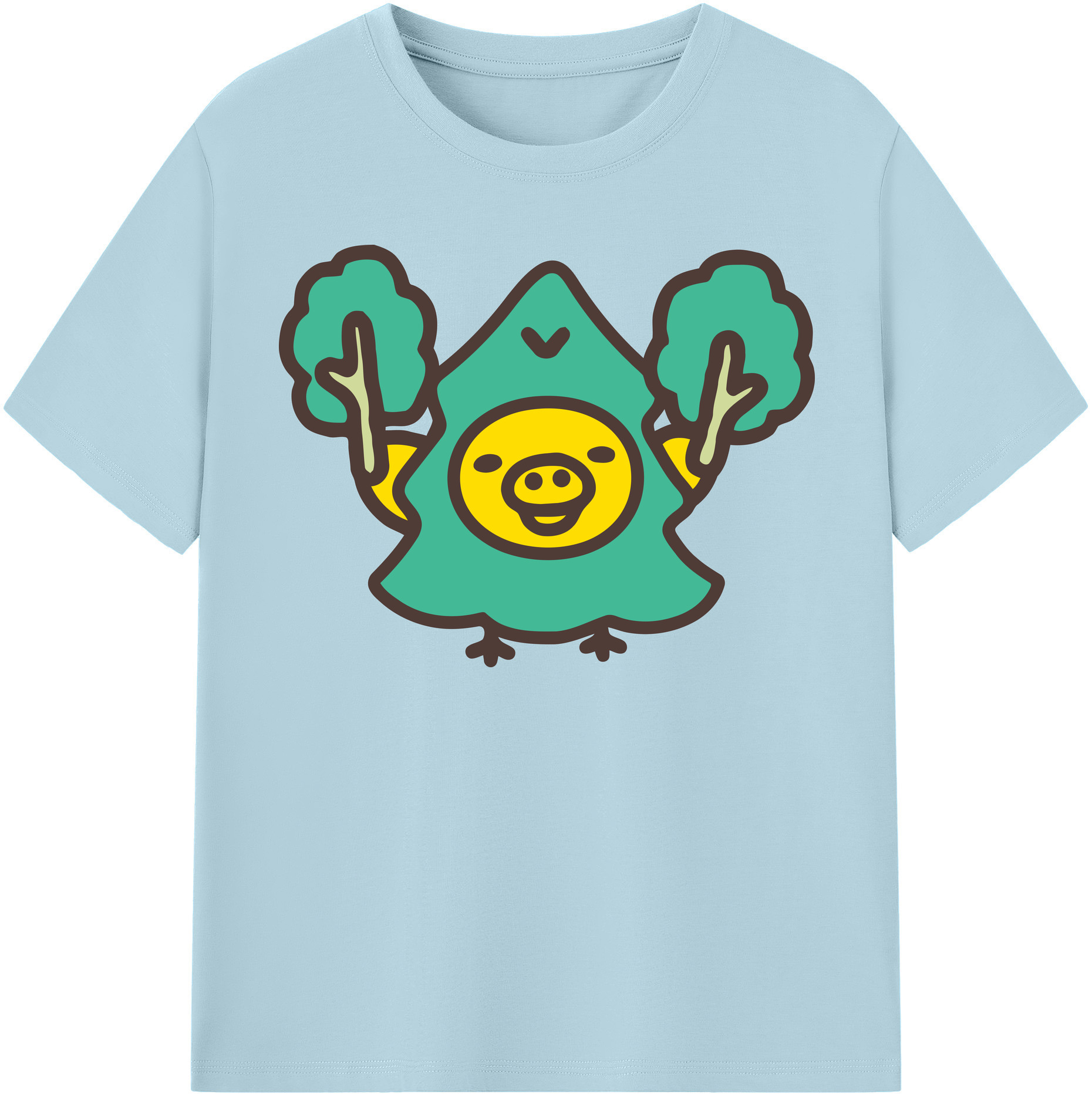 （画像用） リラックマ リラックマ キイロイトリ Rilakkuma Korilakkuma Kiiroitori 綿100％半袖Tシャツ（フロントプリント）